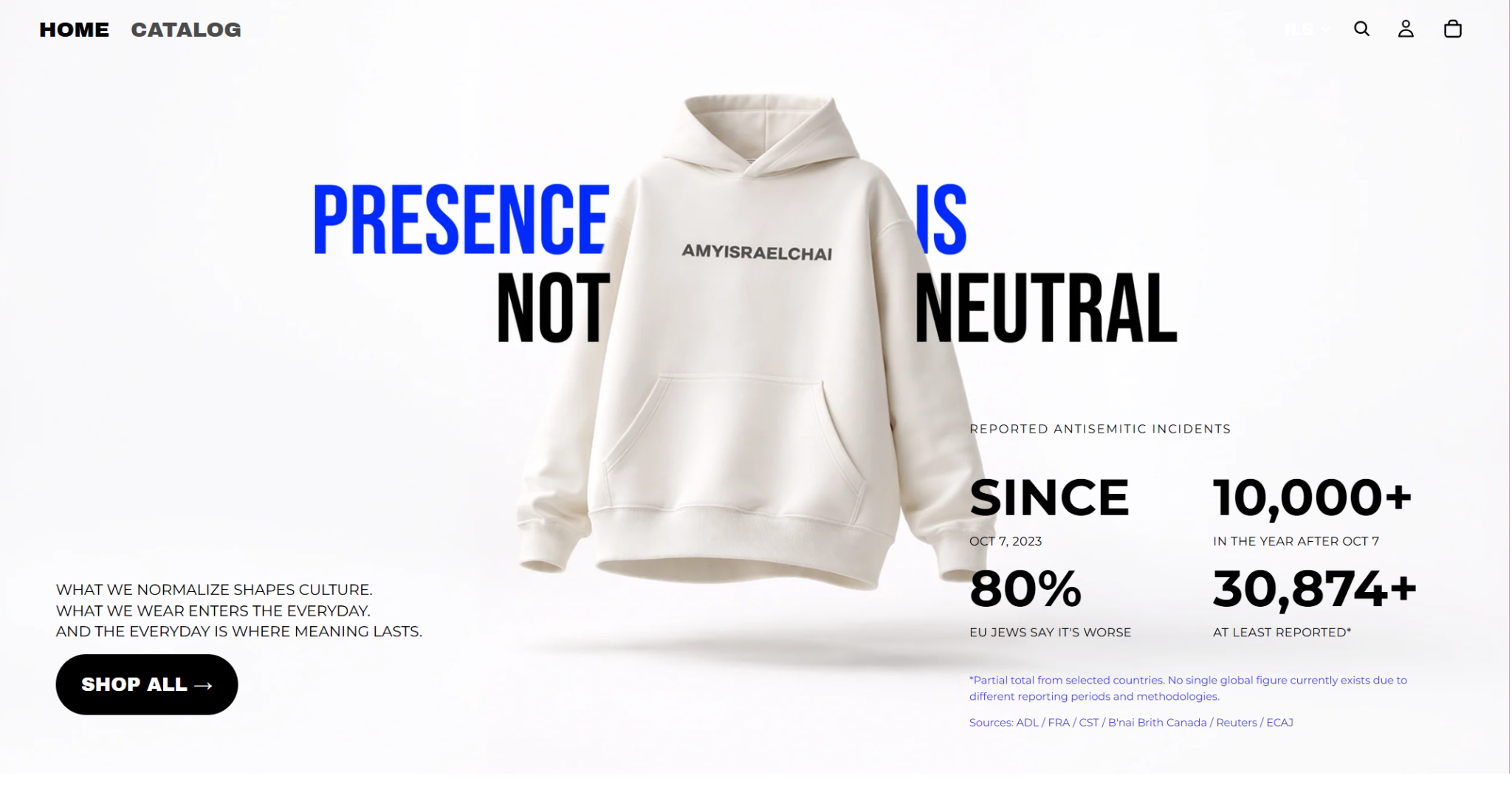 AMYISRAELCHAI streetwear brand and commerce homepage
