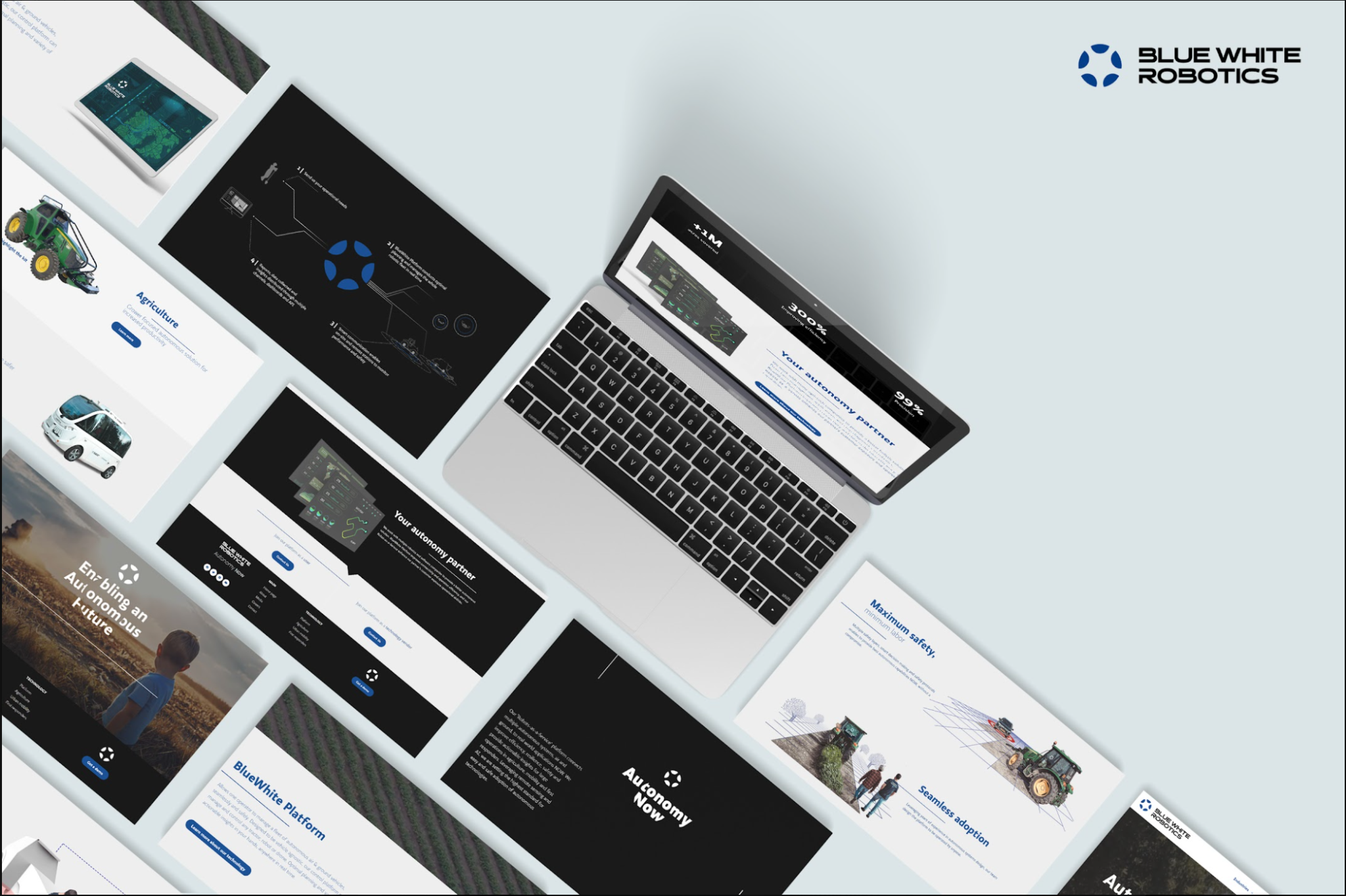 Blue White Robotics website design